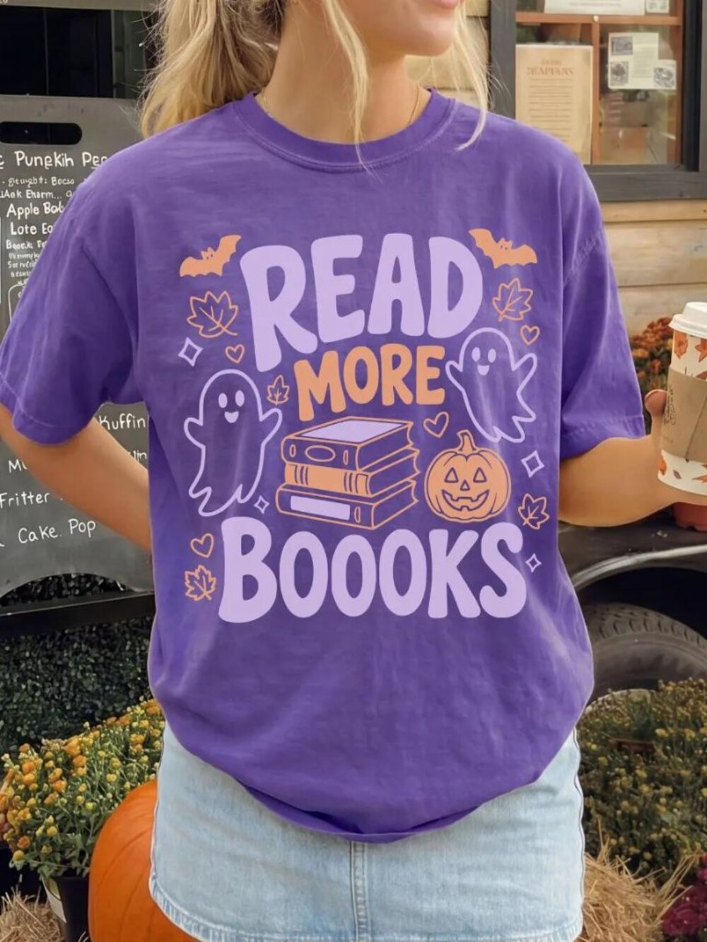 Halloween Bookish Shirt, S, Teacher Tee, Read More Books, Book Lover Tshirt, Rea